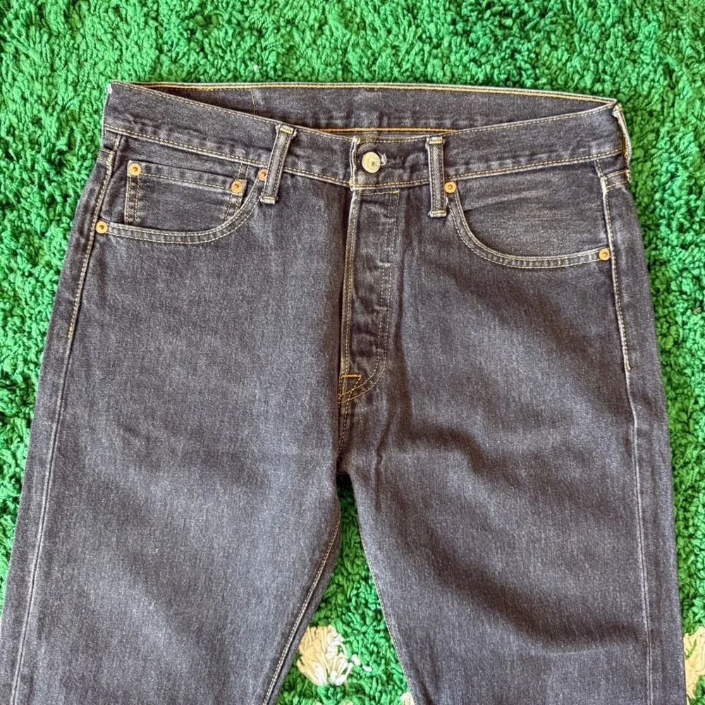 Levi's 501 Jeans Men's W32 L32 Button Fly Black Wash Denim Straight Leg